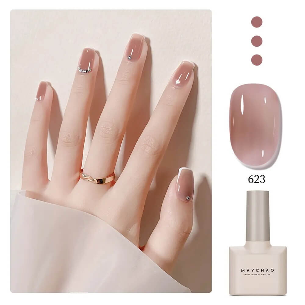 Glossy Gel Nail Polish in vibrant color, providing long-lasting, chip-resistant nails.