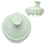 Silicone shampoo brush with ergonomic handle for gentle scalp cleansing and exfoliation