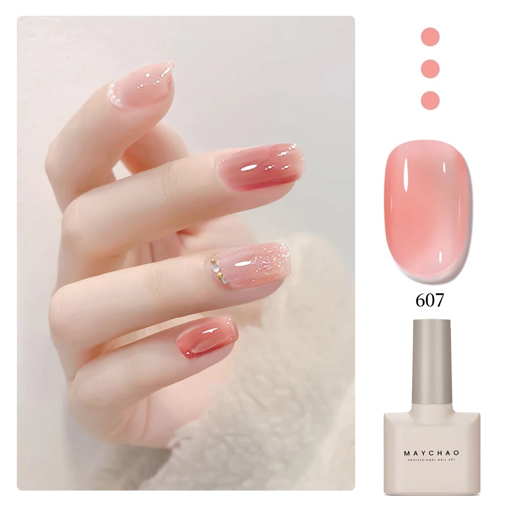 Glossy Gel Nail Polish in vibrant color, providing long-lasting, chip-resistant nails.